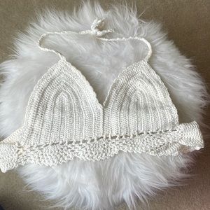 Blue Blush Crochet Crop Top